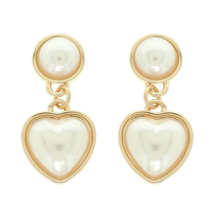 Jeweled Two-tier Heart Earrings - Tigbul's Variety Fashion Shop