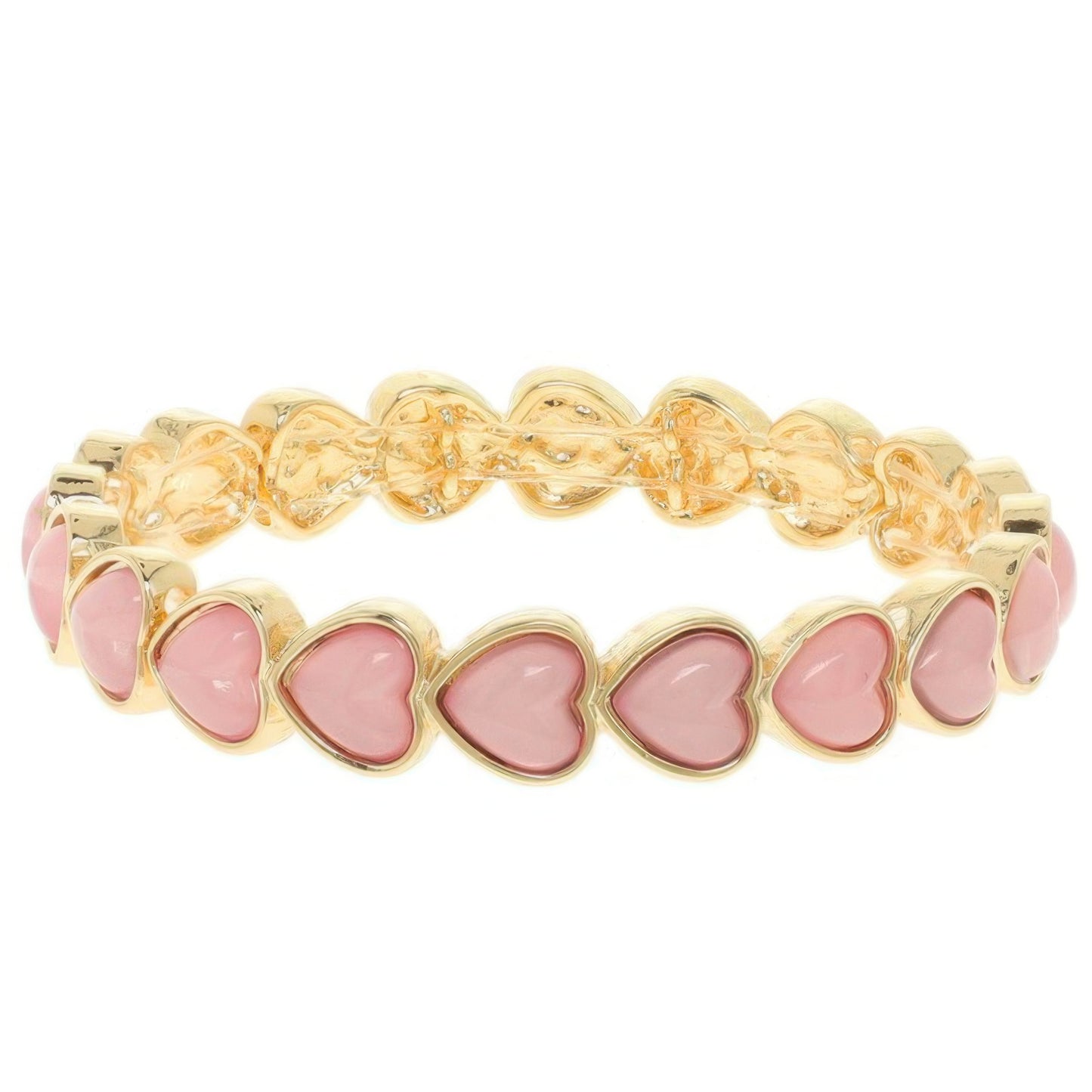 Heart Theme Bezel Jeweled Bracelet - Tigbul's Variety Fashion Shop