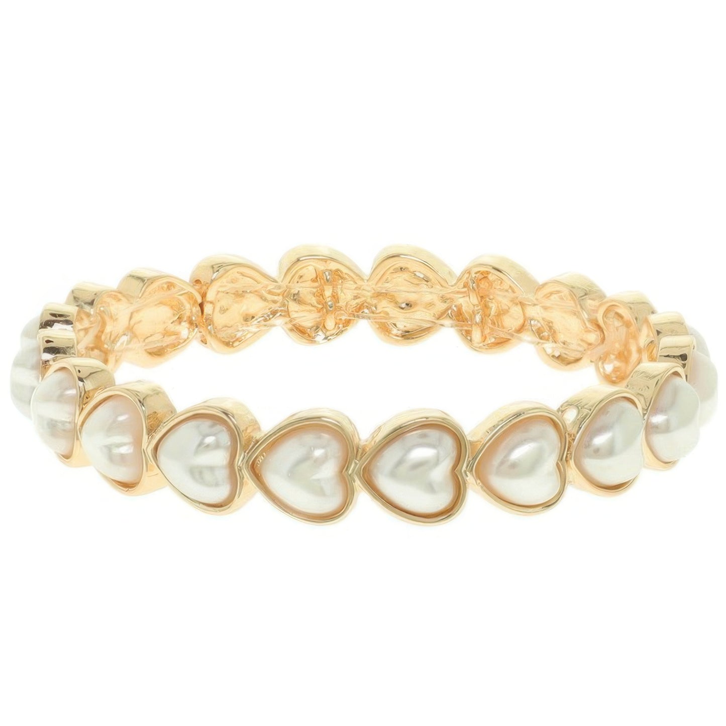 Heart Theme Bezel Jeweled Bracelet - Tigbul's Variety Fashion Shop