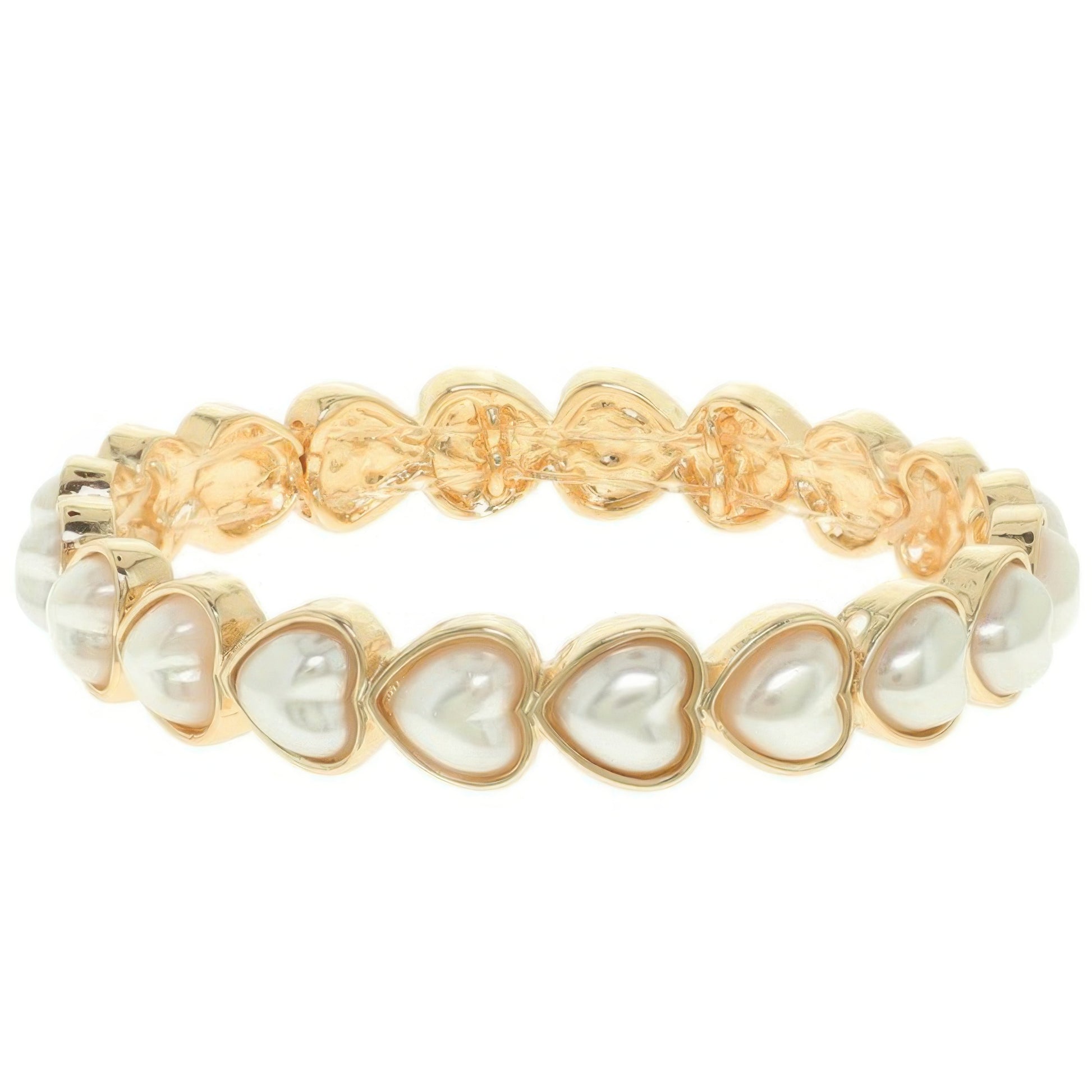 Heart Theme Bezel Jeweled Bracelet - Tigbul's Variety Fashion Shop