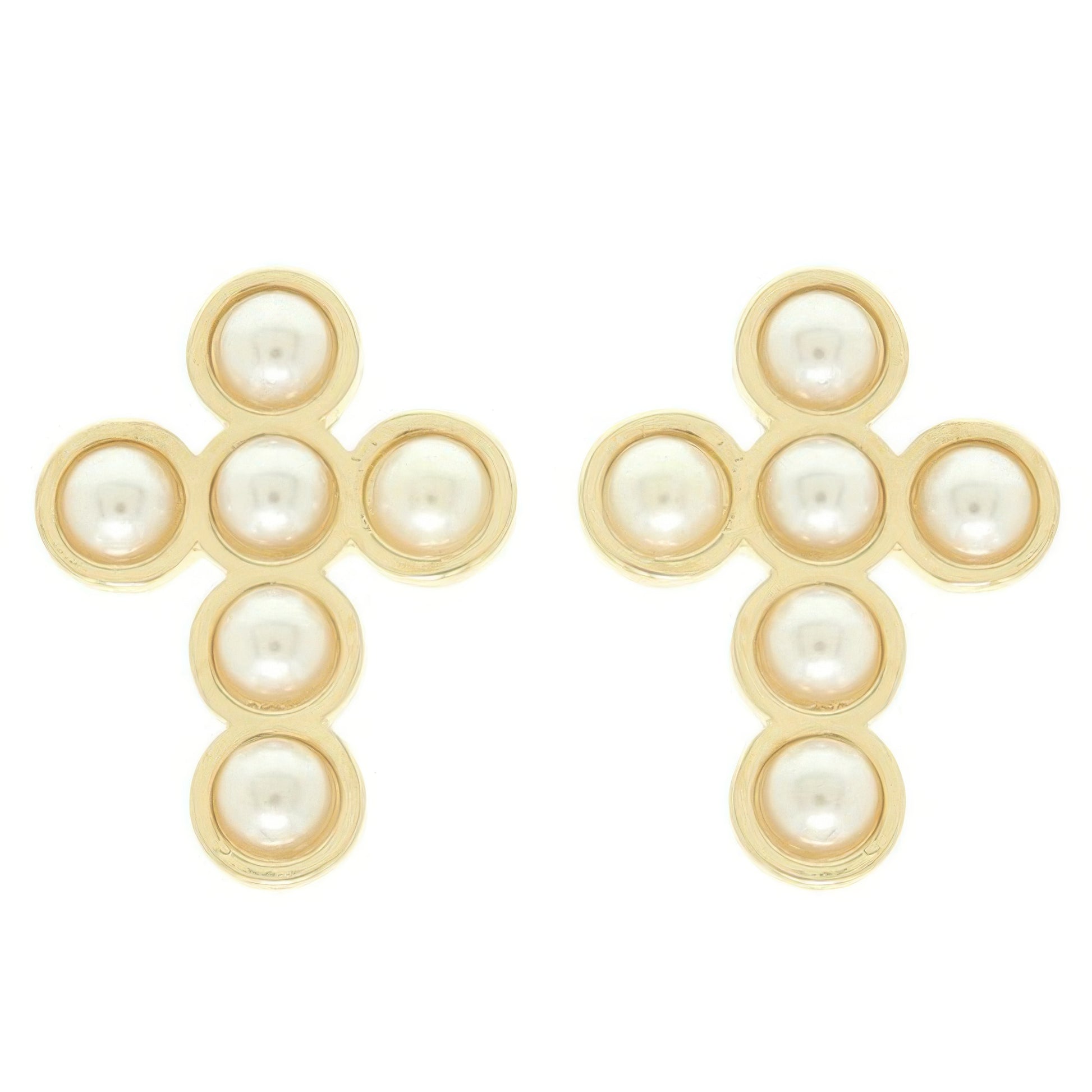 Bezel Jeweled Cross Earrings - Tigbul's Variety Fashion Shop