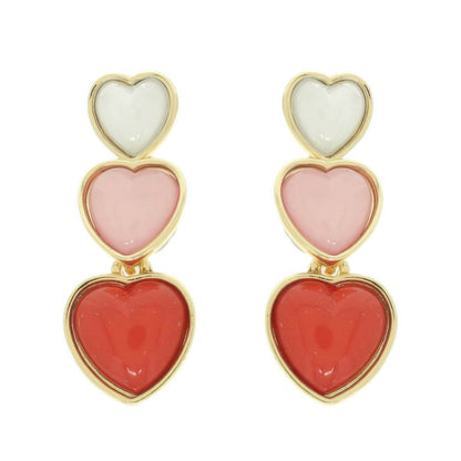 Jeweled Multi-tiered Heart Earrings - Tigbul's Variety Fashion Shop