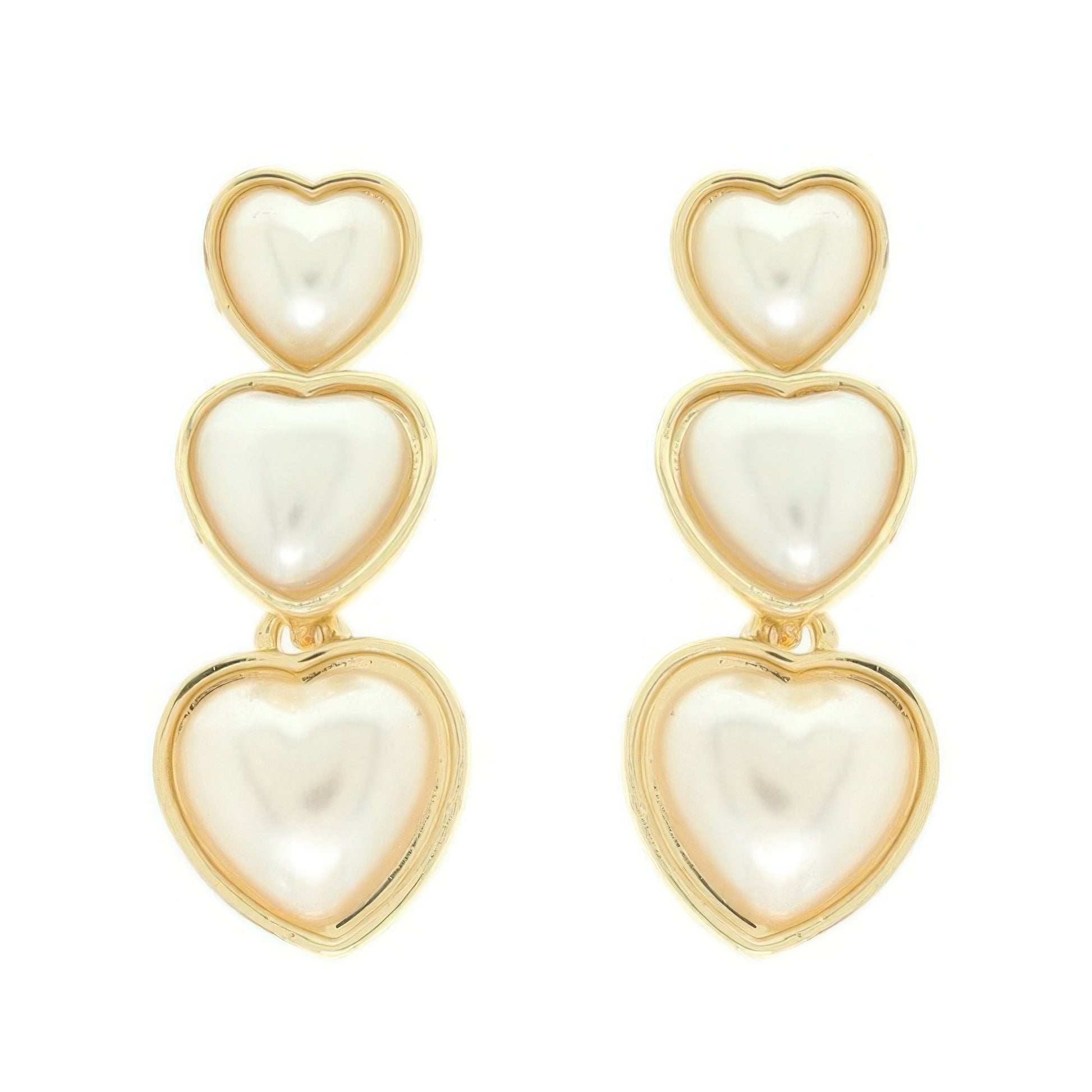 Jeweled Multi-tiered Heart Earrings - Tigbul's Variety Fashion Shop