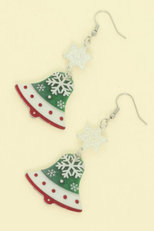 Christmas Bell Acrylic Dangle Earrings - Tigbul's Variety Fashion Shop