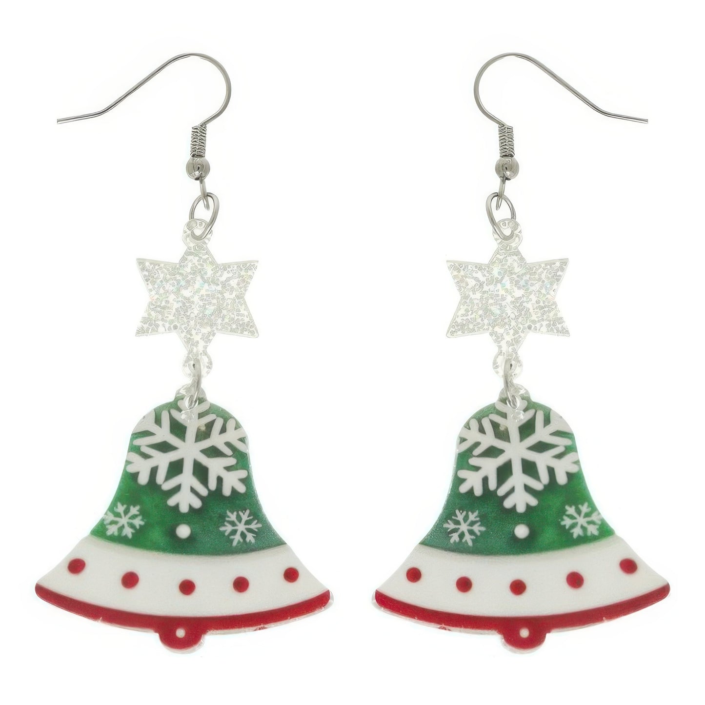Christmas Bell Acrylic Dangle Earrings - Tigbul's Variety Fashion Shop