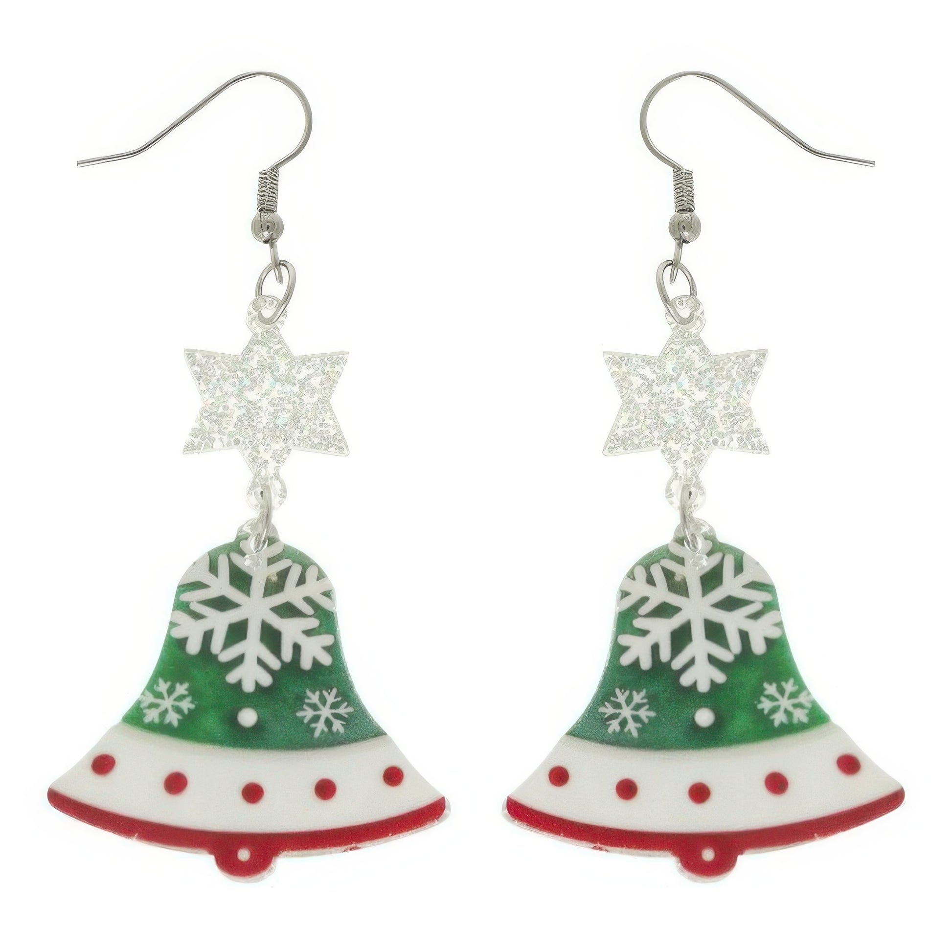 Christmas Bell Acrylic Dangle Earrings - Tigbul's Variety Fashion Shop