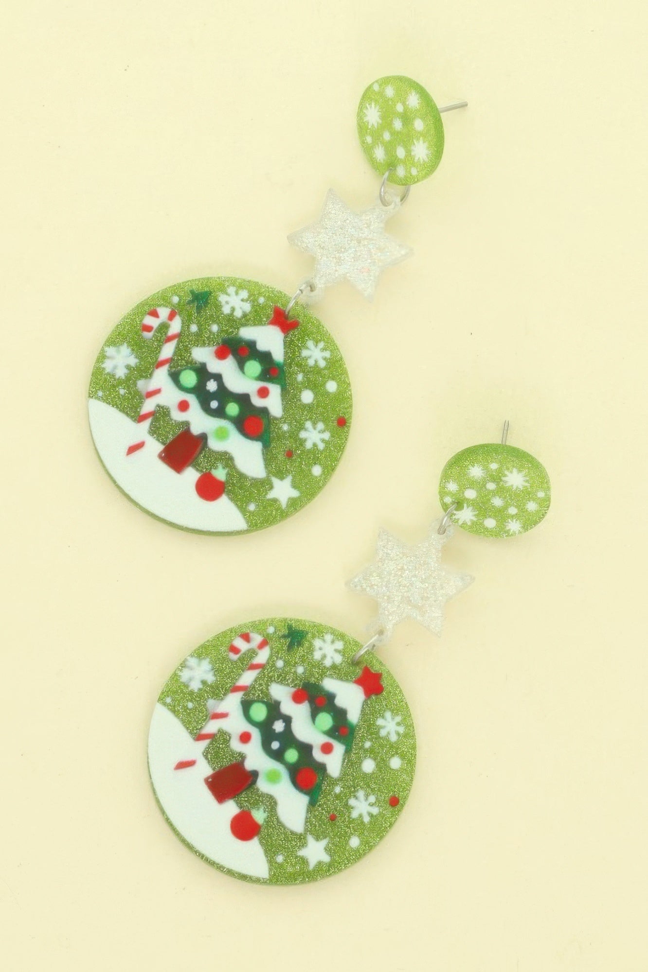 Christmas Tree Ornament Post Dangle Earrings - Tigbul's Variety Fashion Shop