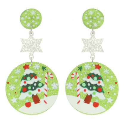 Christmas Tree Ornament Post Dangle Earrings - Tigbul's Variety Fashion Shop