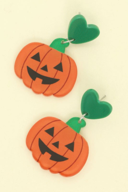 Halloween Jack O Lantern Stud Earrings - Tigbul's Variety Fashion Shop