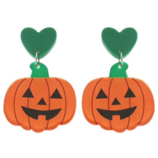 Halloween Jack O Lantern Stud Earrings - Tigbul's Variety Fashion Shop