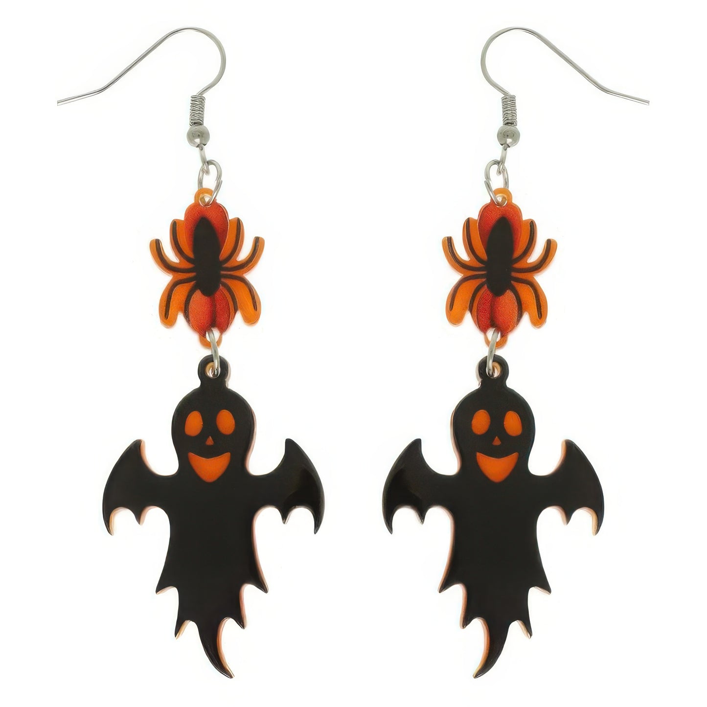 Halloween Spider And Ghost Acrylic Dangle Earrings - Tigbul's Variety Fashion Shop
