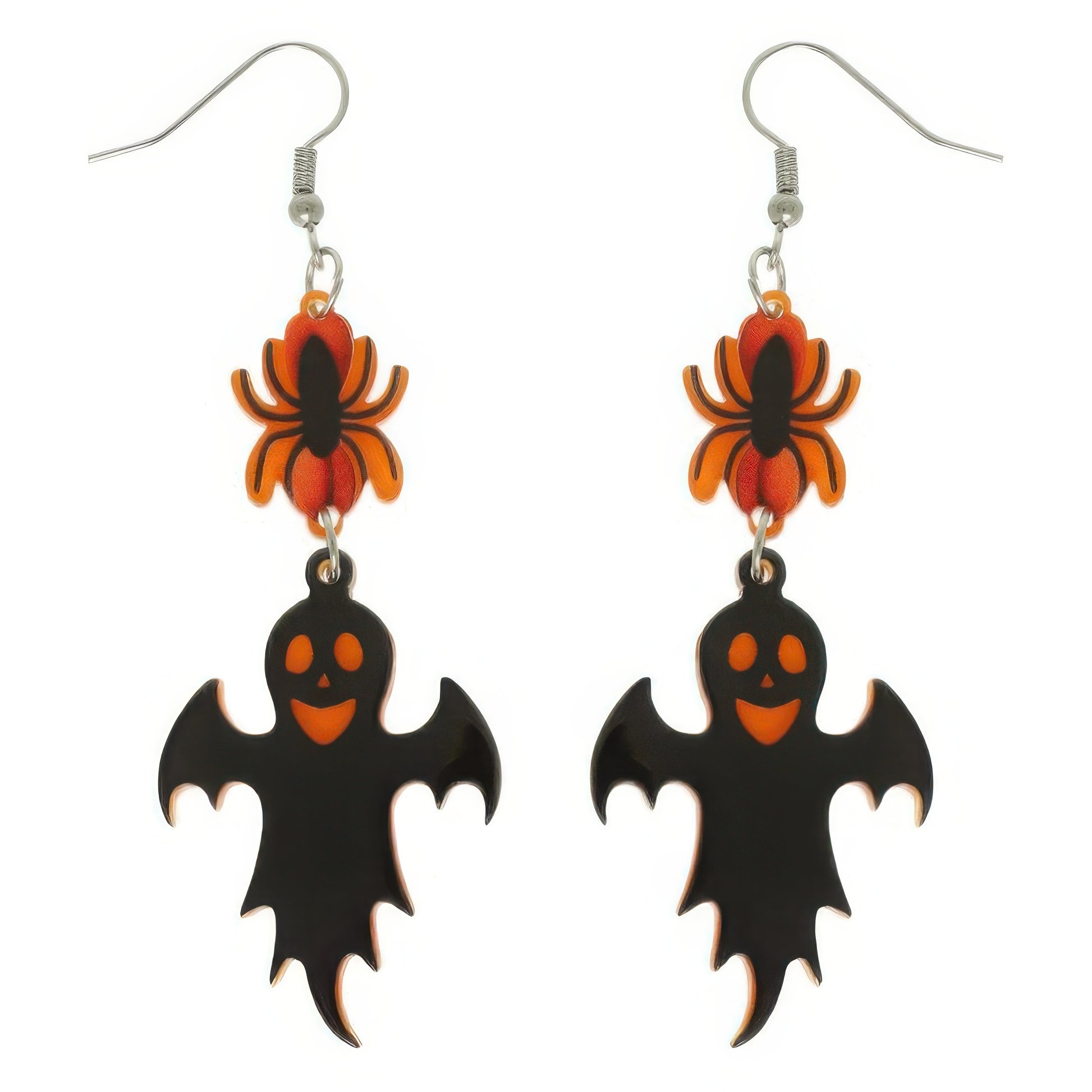 Halloween Spider And Ghost Acrylic Dangle Earrings - Tigbul's Variety Fashion Shop