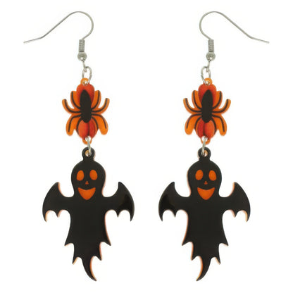 Halloween Spider And Ghost Acrylic Dangle Earrings - Tigbul's Variety Fashion Shop