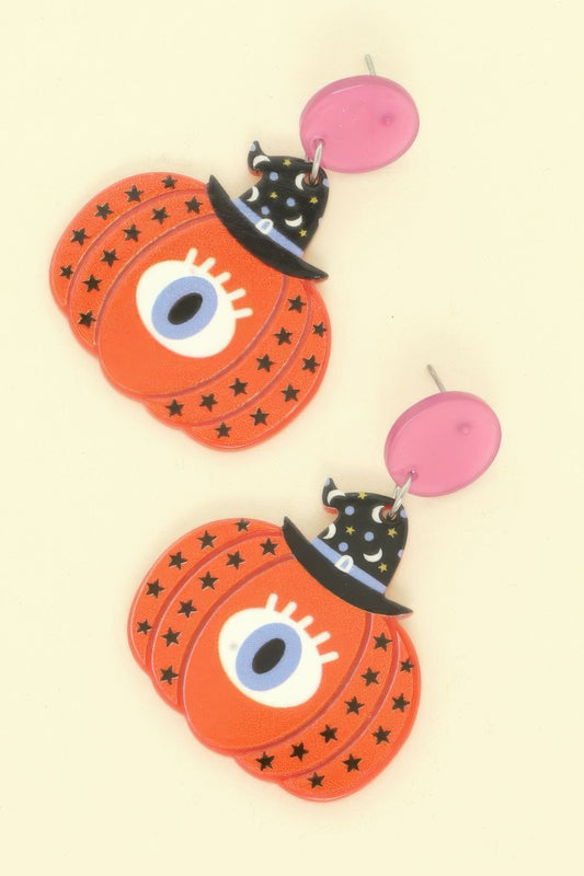 Halloween Bewitched Pumpkin Earrings - Tigbul's Variety Fashion Shop