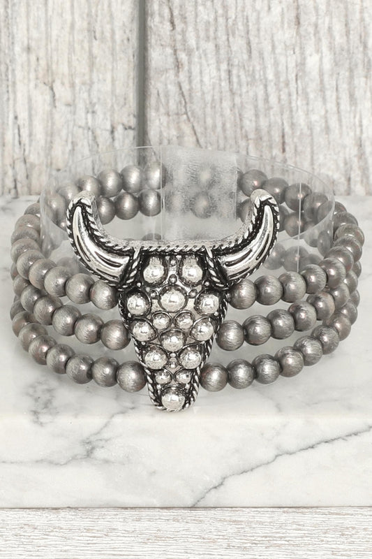Western Bubble Steerhead Bead Bracelet - Tigbul's Variety Fashion Shop