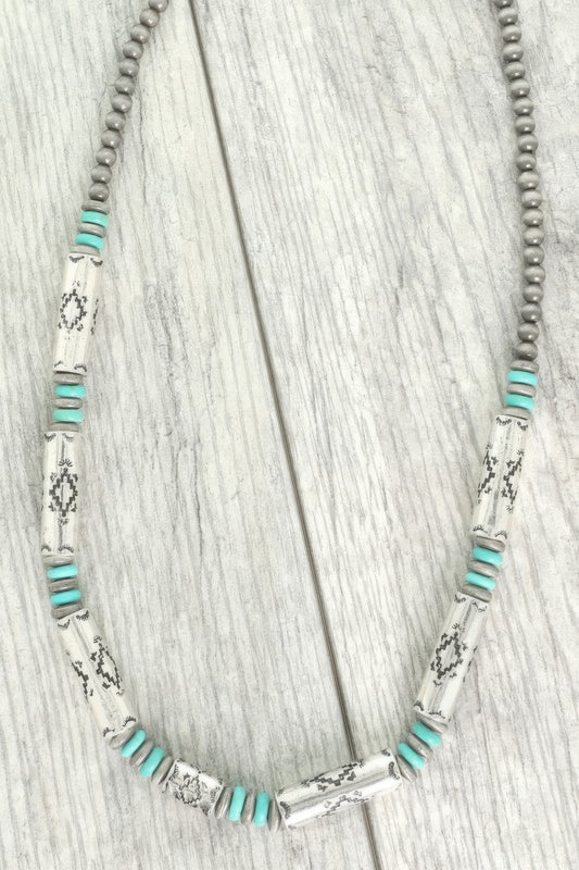 Western Theme Navajo Barrel Bead Necklace - Tigbul's Variety Fashion Shop