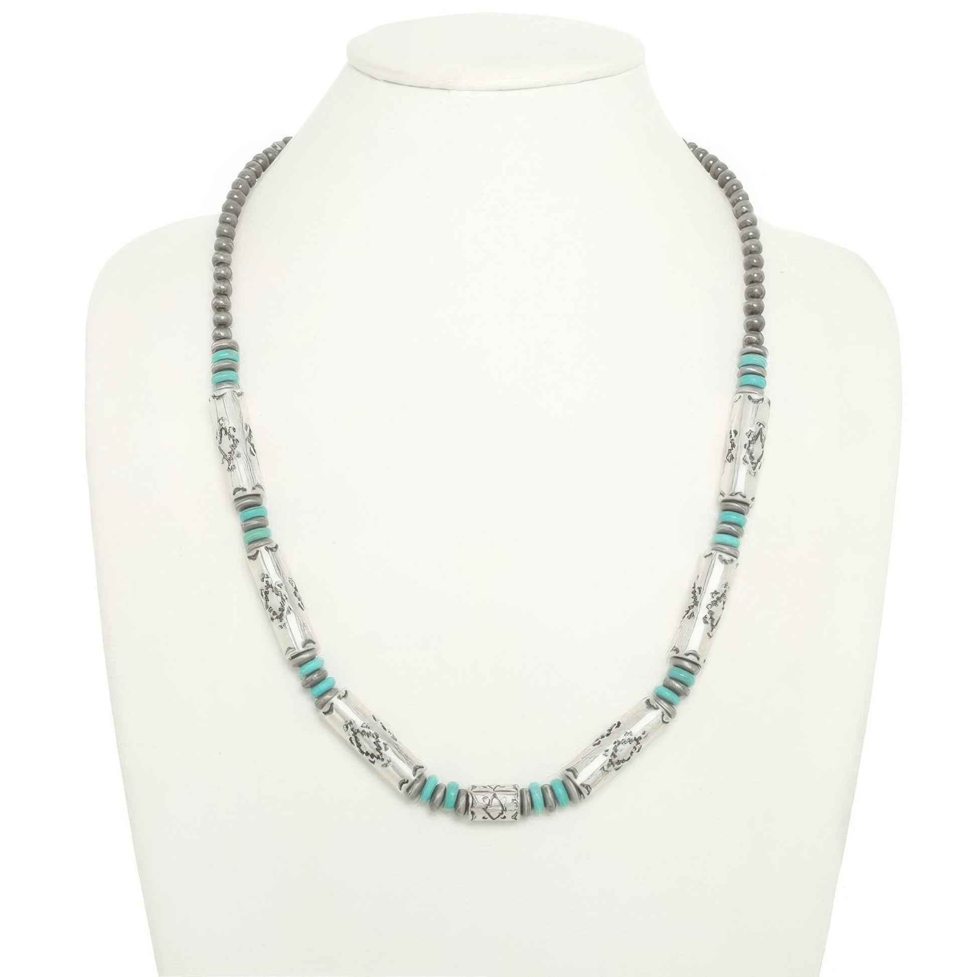 Western Theme Navajo Barrel Bead Necklace - Tigbul's Variety Fashion Shop