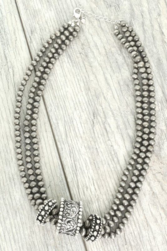 Western Navajo Barrel Pendant Bead Necklace - Tigbul's Variety Fashion Shop