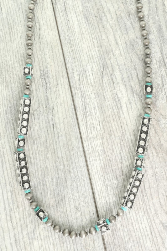 Western Theme Navajo Barrel Bead Necklace - Tigbul's Variety Fashion Shop