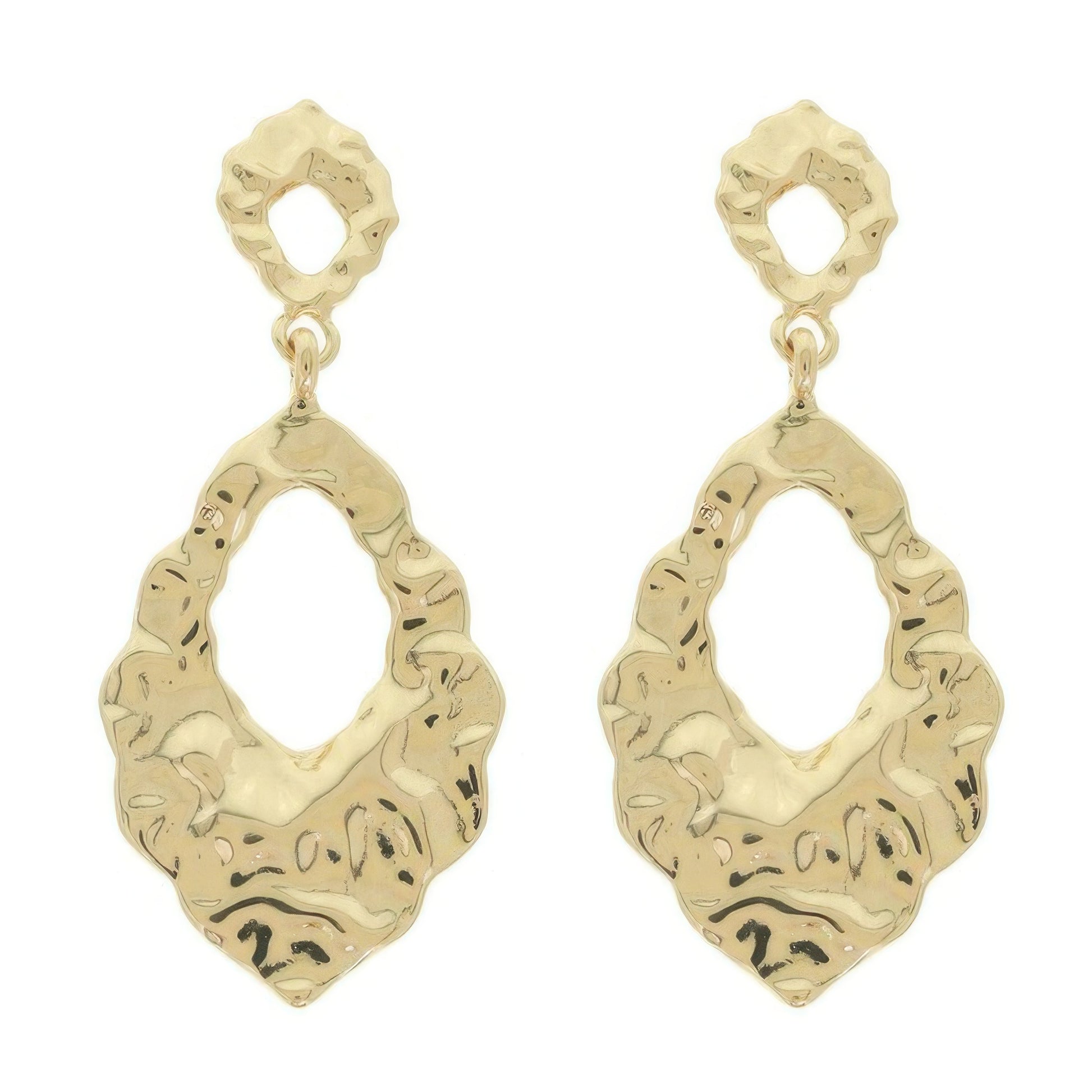 Hammered Finish Teardrop Hoop Earrings - Tigbul's Variety Fashion Shop