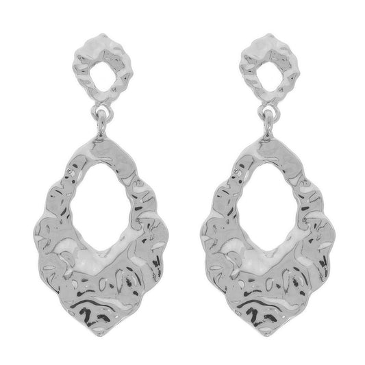 Hammered Finish Teardrop Hoop Earrings - Tigbul's Variety Fashion Shop