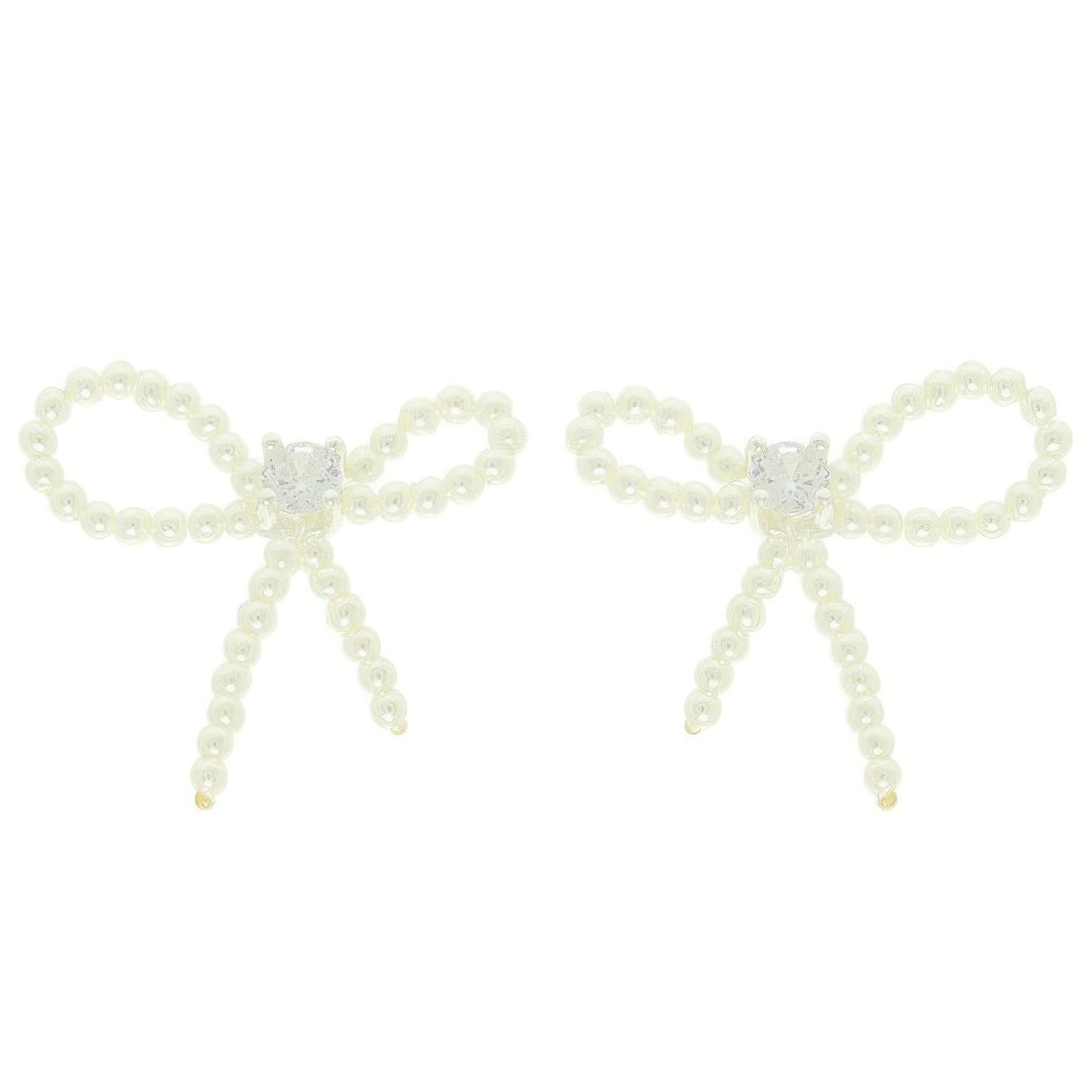 Jeweled Long Tail Bow Ribbon Earrings - Tigbul's Variety Fashion Shop