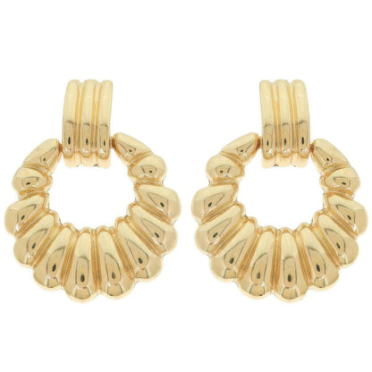 Scallop Pattern Crescent Hoop Earrings - Tigbul's Variety Fashion Shop