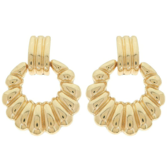 Scallop Pattern Crescent Hoop Earrings - Tigbul's Variety Fashion Shop