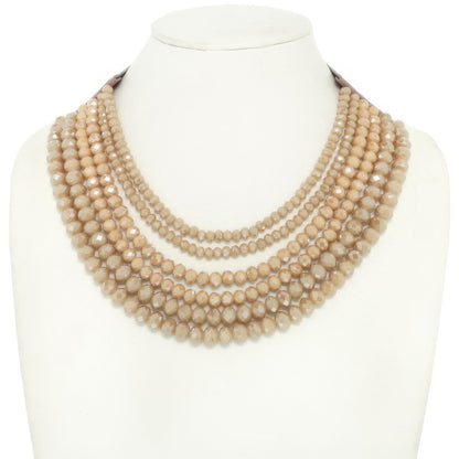 Multi-strand Faceted Bead Necklace - Tigbul's Variety Fashion Shop