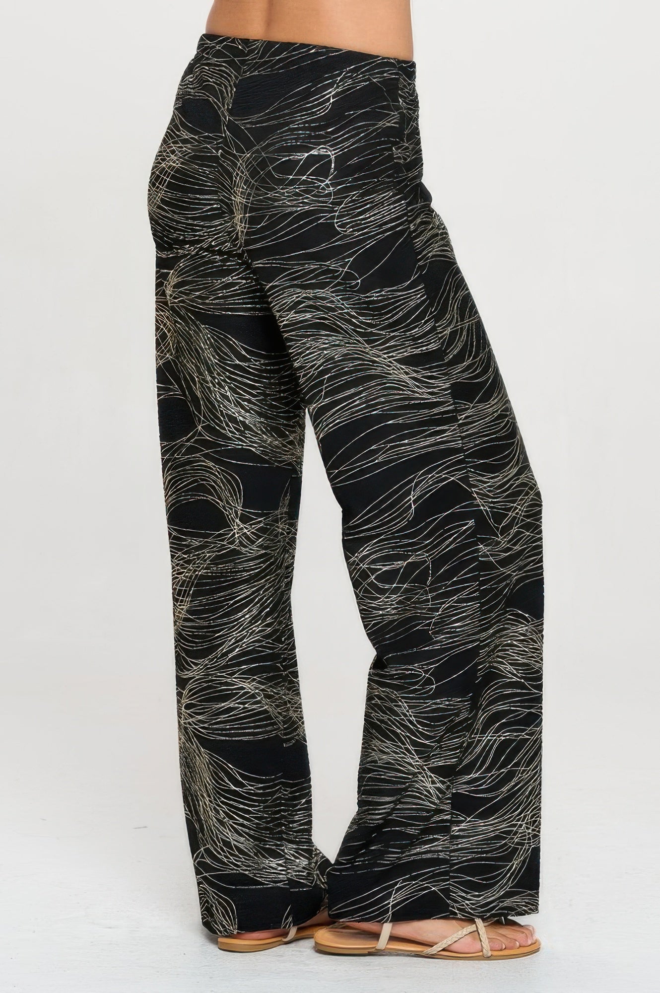 Fukuro Jacquard Wide Leg Pants W/foil - Tigbul's Variety Fashion Shop