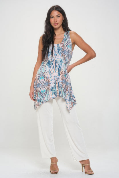Hit Print Shark Bite Hem Tank - Tigbul's Variety Fashion Shop