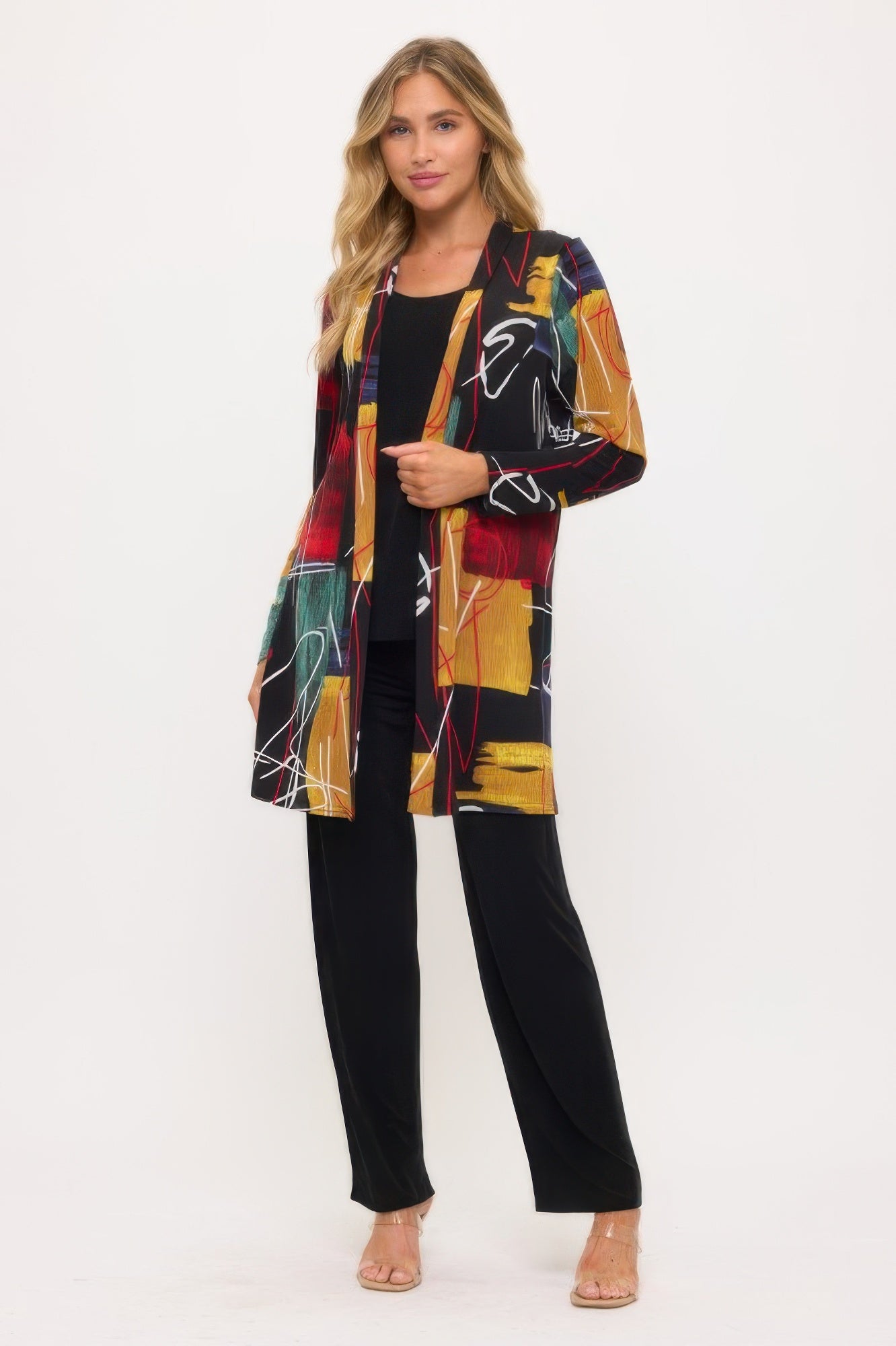 Long Sleeve Print Cardigan - Tigbul's Variety Fashion Shop