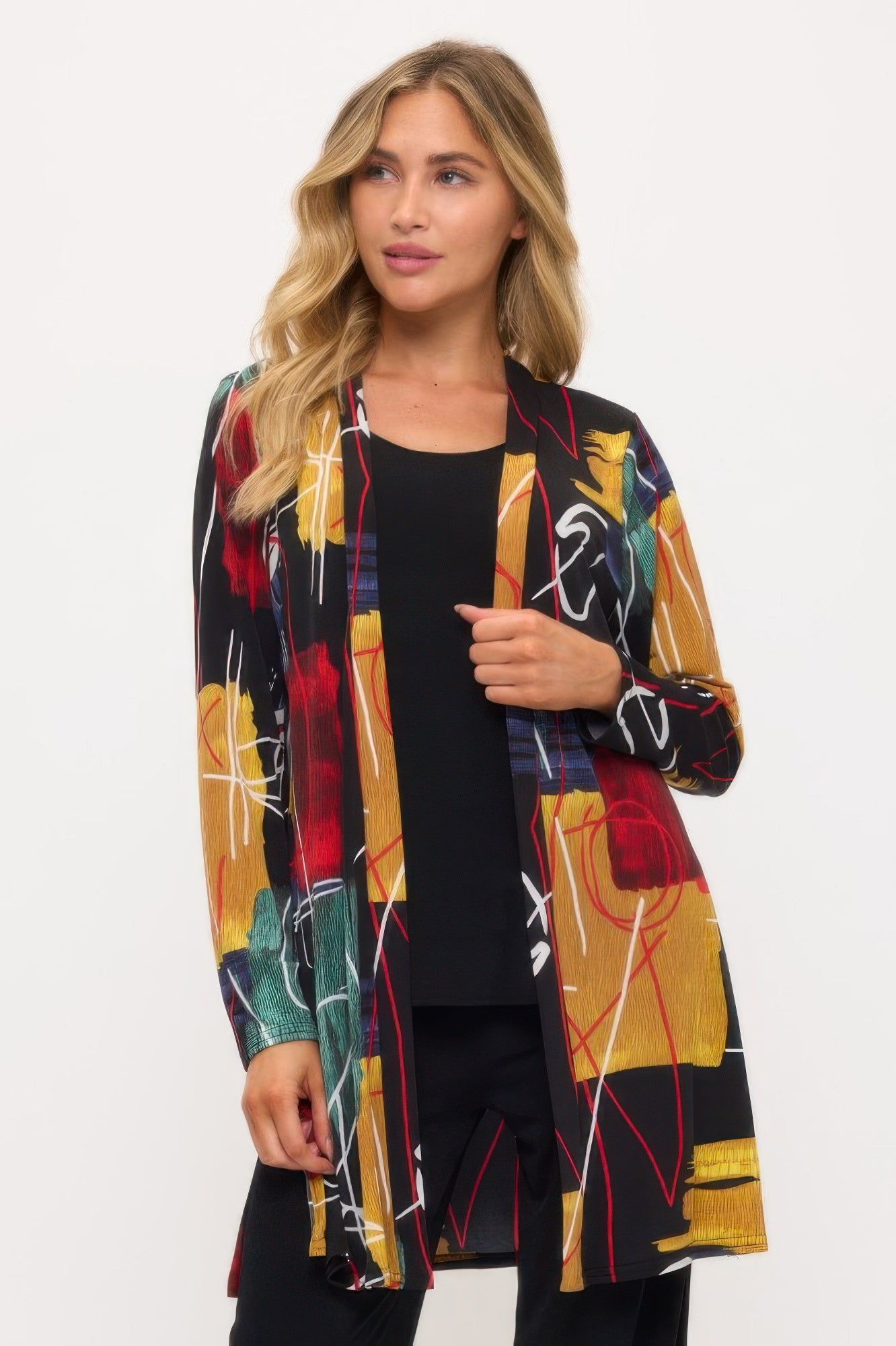 Long Sleeve Print Cardigan - Tigbul's Variety Fashion Shop