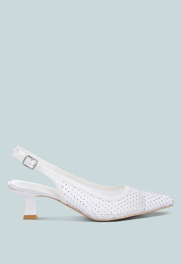 Siev Rhinestone Slingback Mules - Tigbul's Variety Fashion Shop