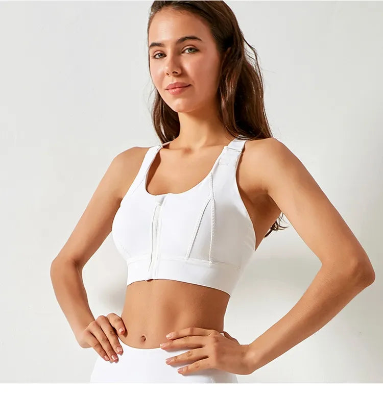 Front Zipper High Impact Athletic Bra - Tigbul's Variety Fashion Shop