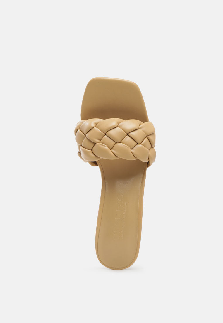 Woven Strap Spool Heel Sandals - Tigbul's Variety Fashion Shop