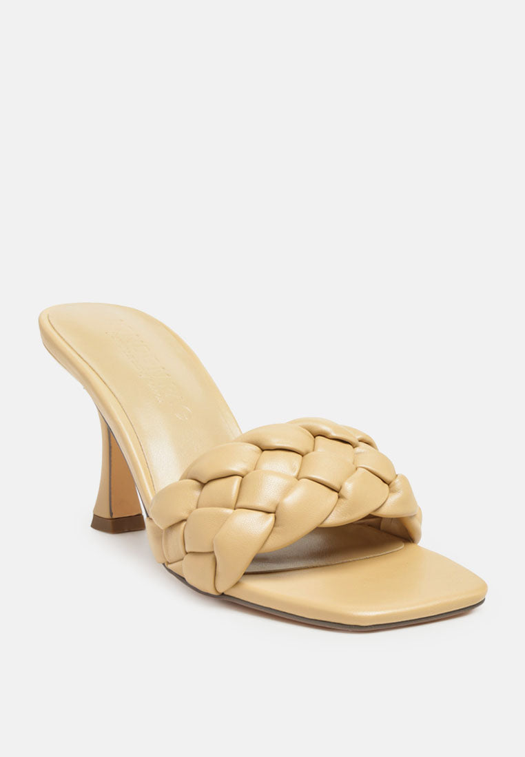 Woven Strap Spool Heel Sandals - Tigbul's Variety Fashion Shop