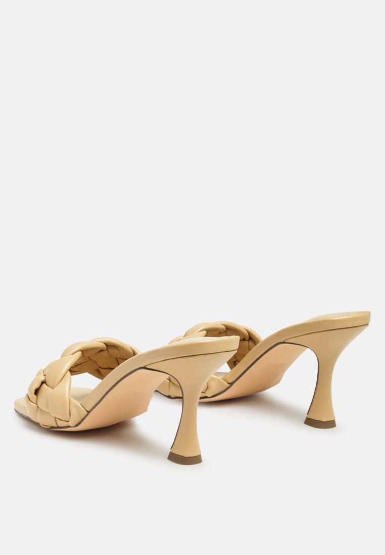 Woven Strap Spool Heel Sandals - Tigbul's Variety Fashion Shop