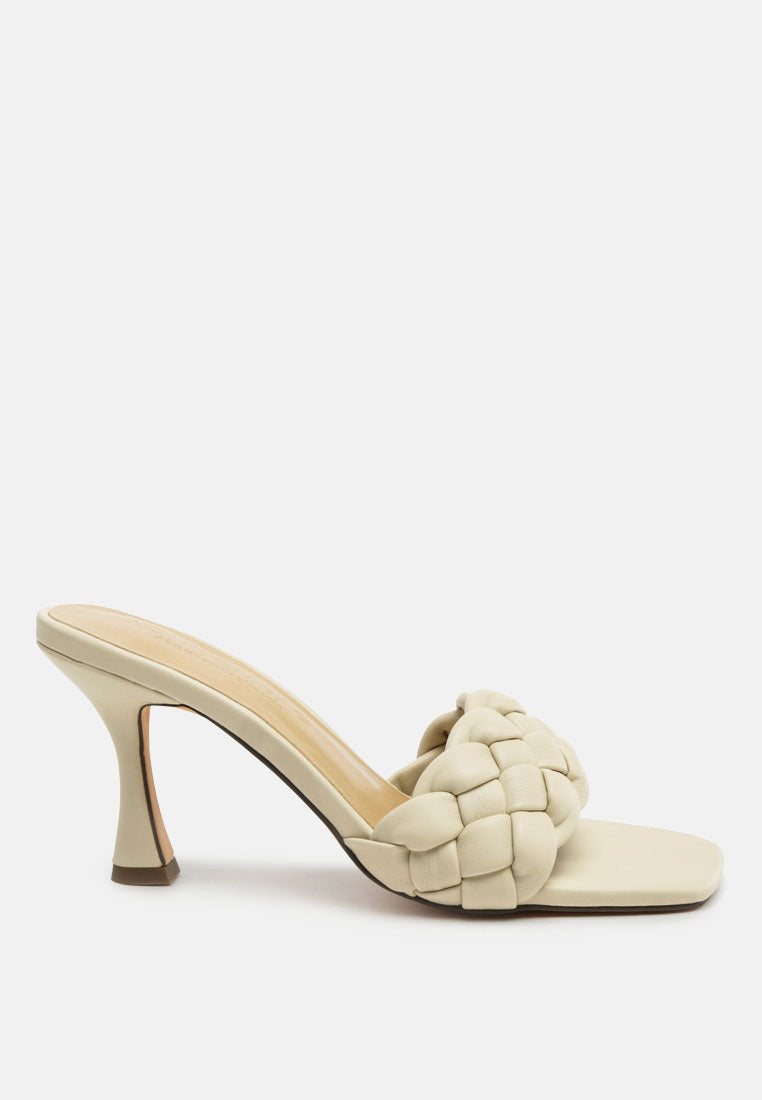 Woven Strap Spool Heel Sandals - Tigbul's Variety Fashion Shop