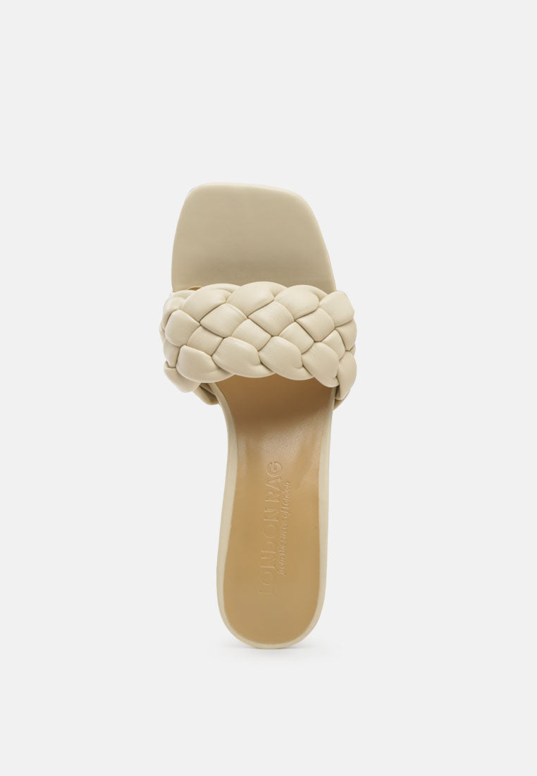 Woven Strap Spool Heel Sandals - Tigbul's Variety Fashion Shop