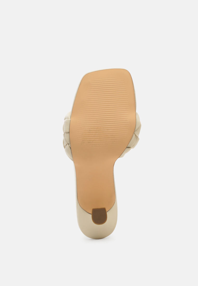 Woven Strap Spool Heel Sandals - Tigbul's Variety Fashion Shop