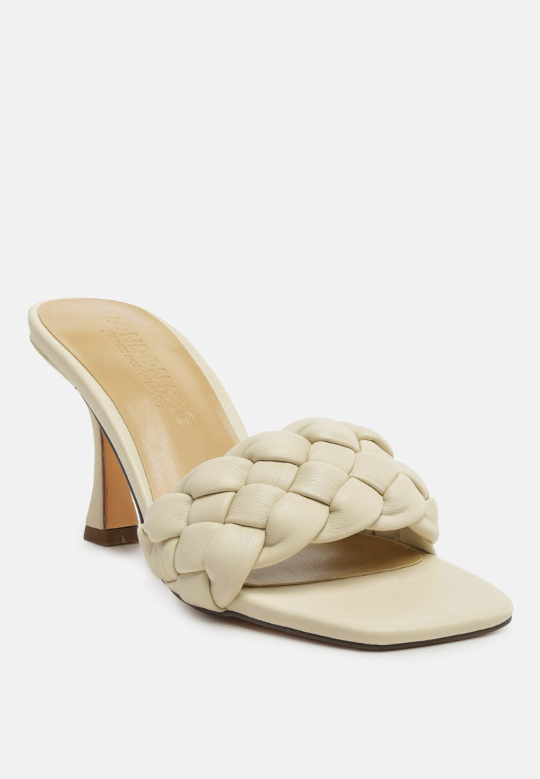 Woven Strap Spool Heel Sandals - Tigbul's Variety Fashion Shop
