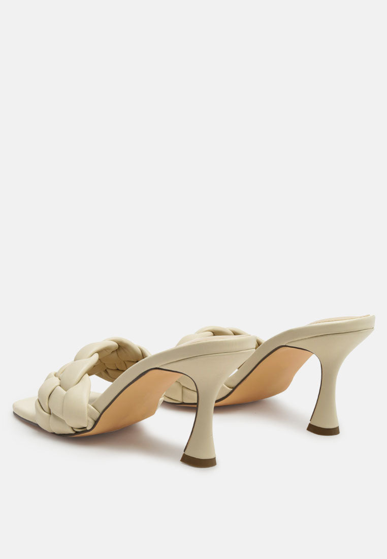 Woven Strap Spool Heel Sandals - Tigbul's Variety Fashion Shop