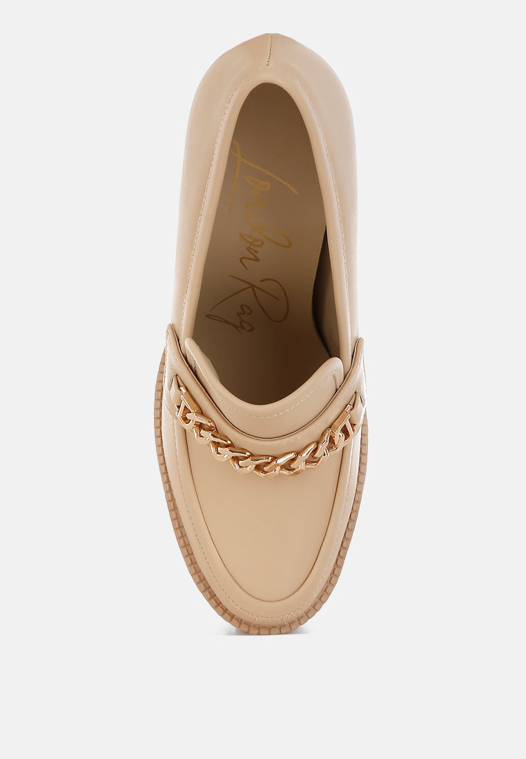 Y2K Chunky High Block Heeled Loafers - Tigbul's Variety Fashion Shop
