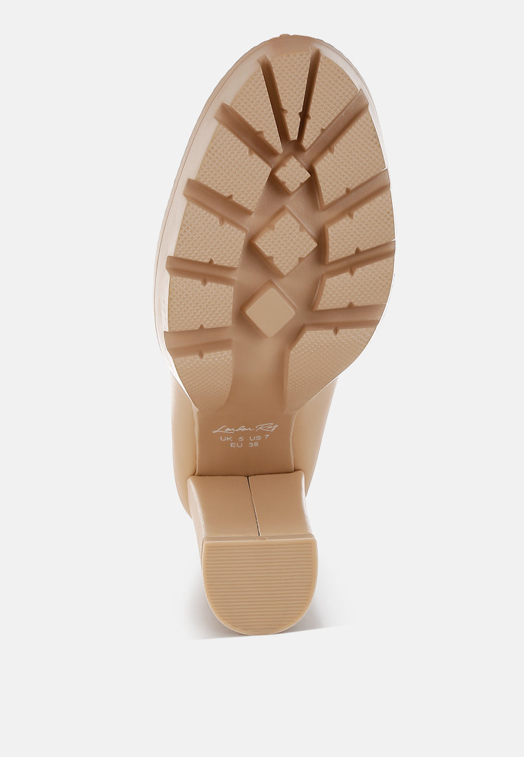 Y2K Chunky High Block Heeled Loafers - Tigbul's Variety Fashion Shop