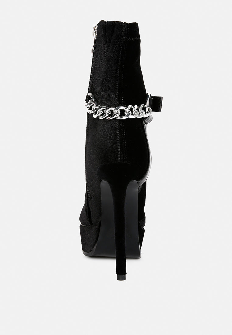 Zeppelin High Platform Velvet Ankle Boots - Tigbul's Variety Fashion Shop