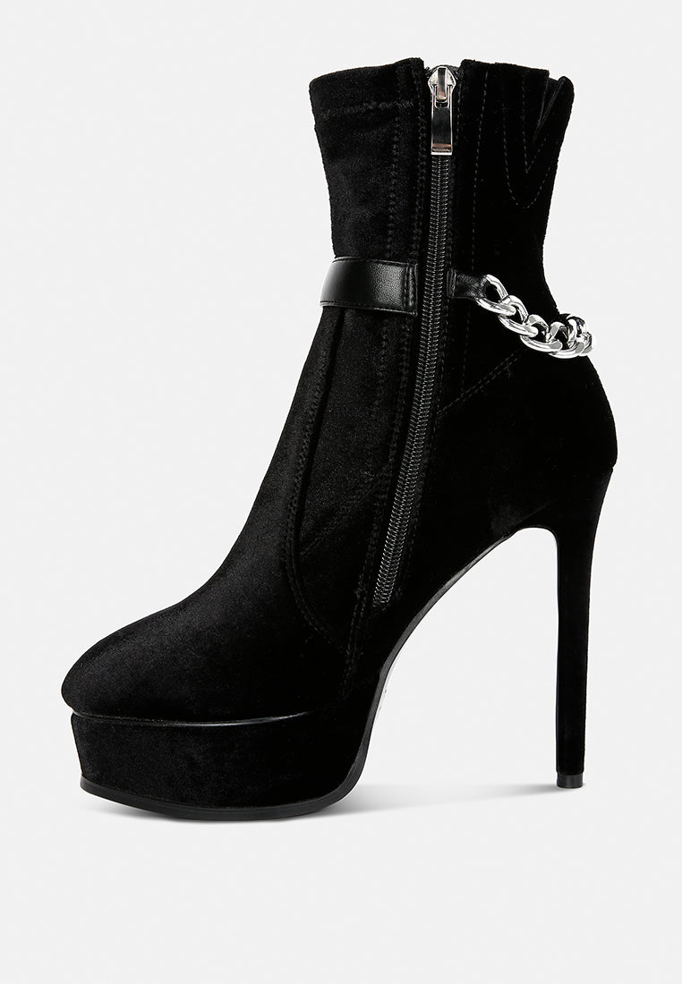 Zeppelin High Platform Velvet Ankle Boots - Tigbul's Variety Fashion Shop