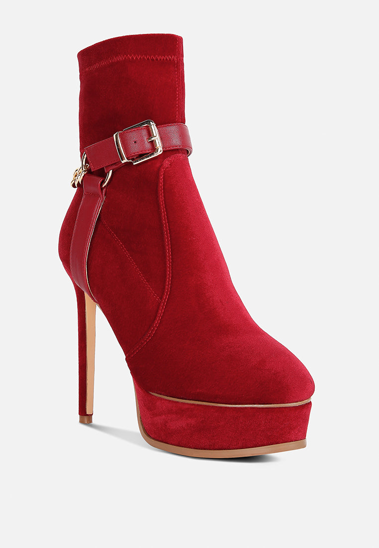 Zeppelin High Platform Velvet Ankle Boots - Tigbul's Variety Fashion Shop