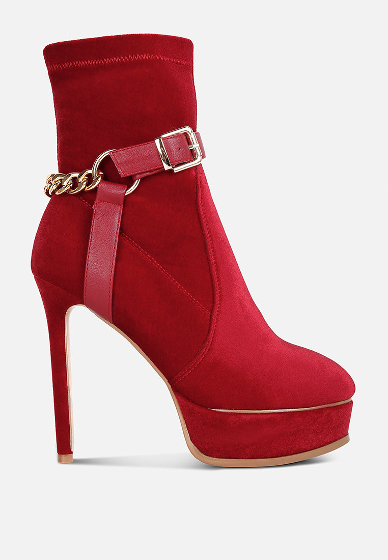 Zeppelin High Platform Velvet Ankle Boots - Tigbul's Variety Fashion Shop