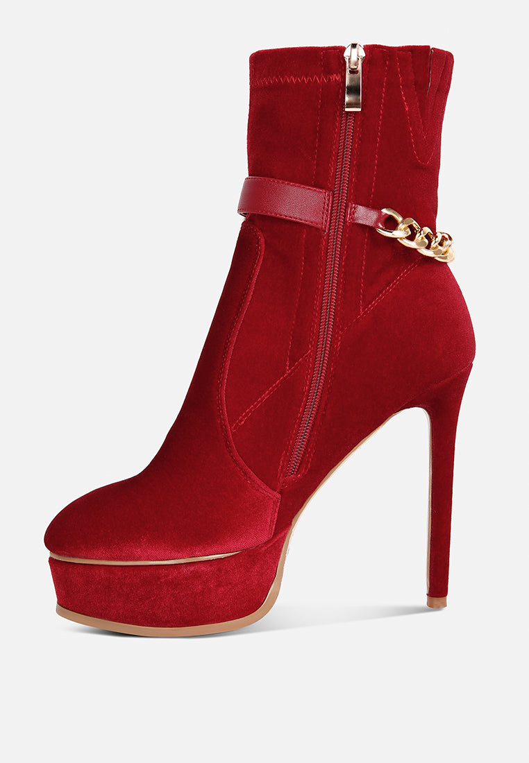 Zeppelin High Platform Velvet Ankle Boots - Tigbul's Variety Fashion Shop